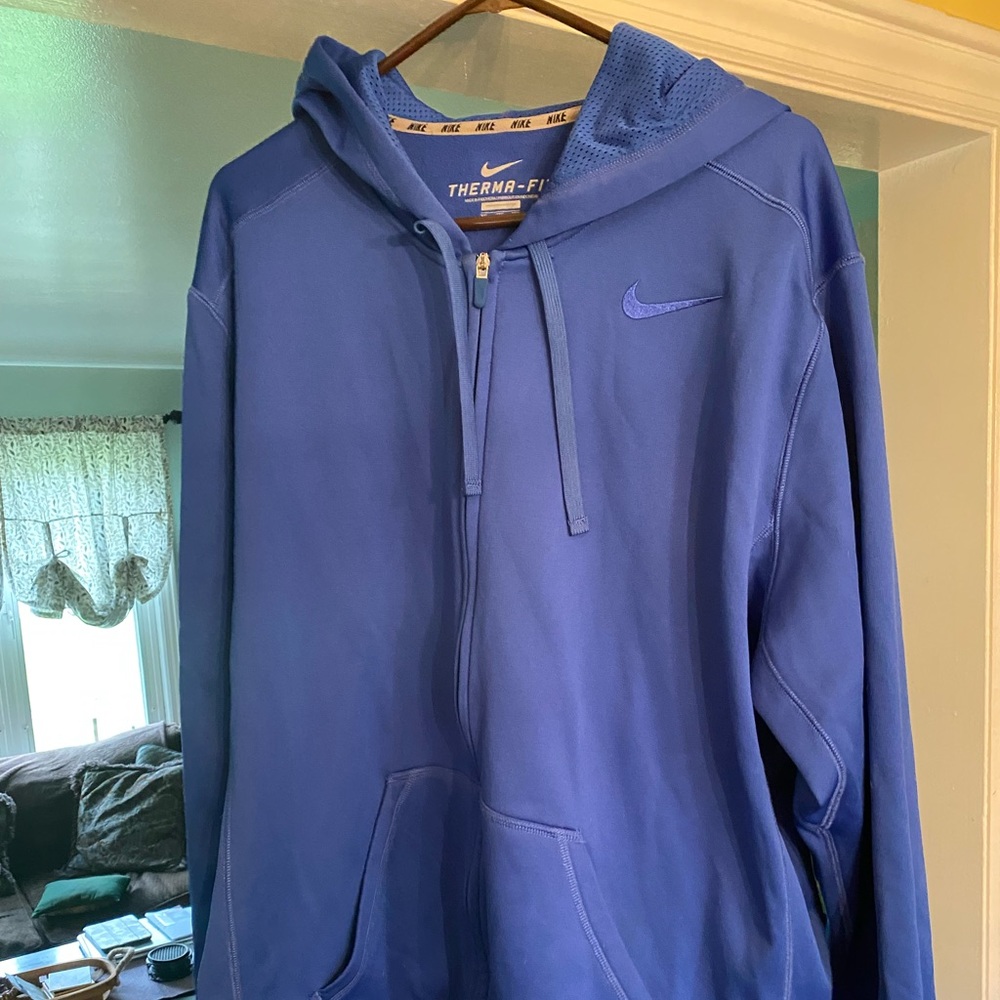 Men’s Nike therma fit royal blue zip up hoodie xxl